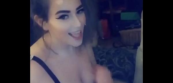  Amelia Skye gives oily bra titfuck filmed on Snapchat - Big tit whore